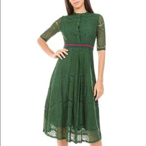 Green Lace Midi Dress
